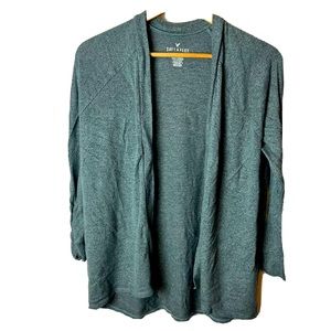 American Eagle Soft & Sexy Plush Cardigan Sweater XS knit lace wrist